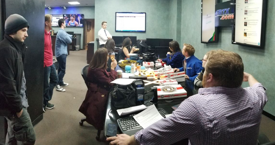 Editorial team during a working session